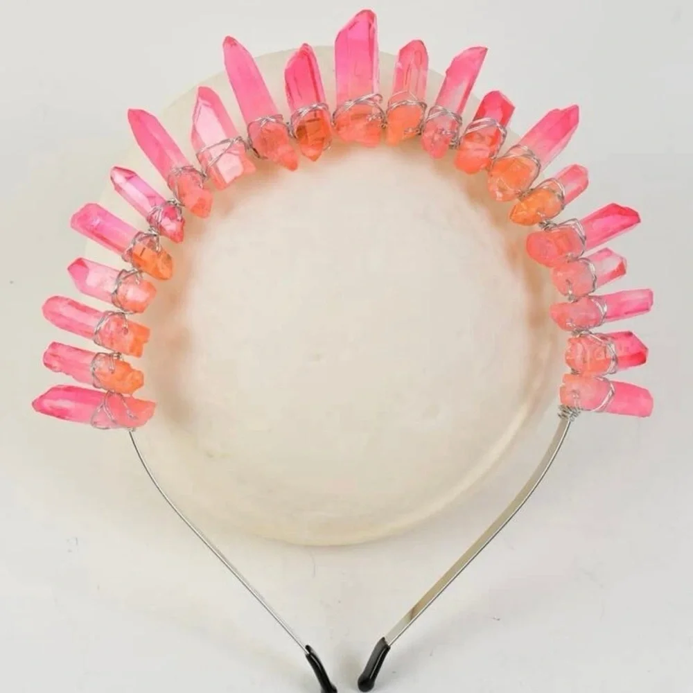 Enchanting Pink Crystal Goddess Headband – Unleash Your Inner Royalty! New Crown